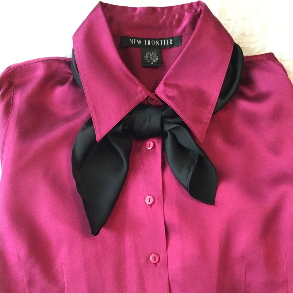 New Frontier SILK button up business dress shirt